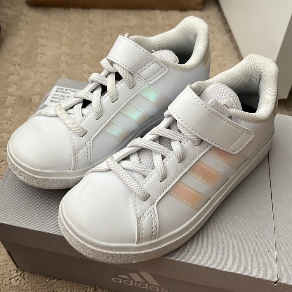 Toddler Girls Adidas Grand Court Shoes (Size 11)